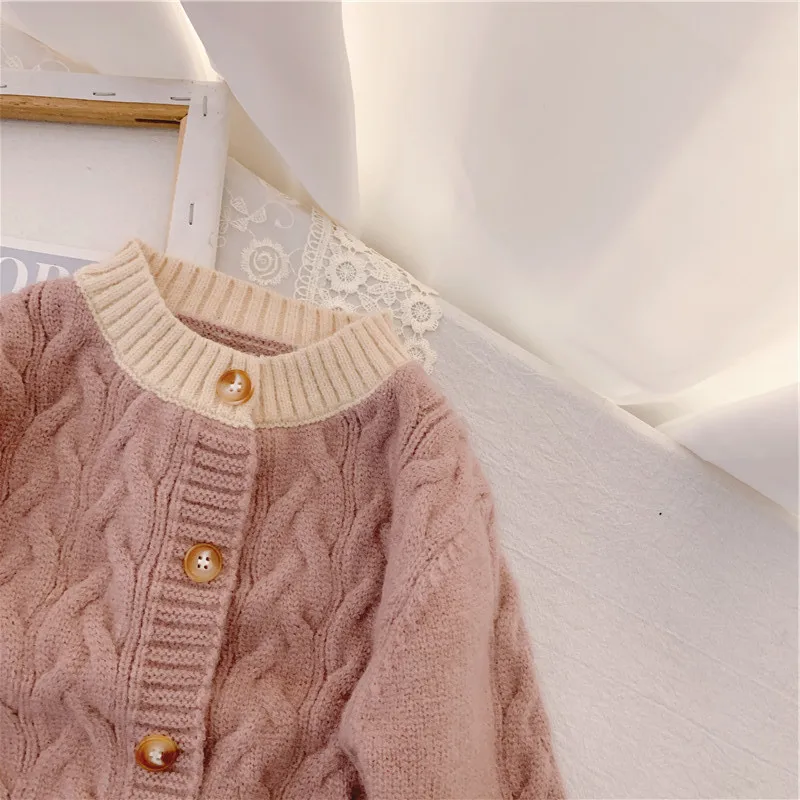 New Cotton Kids Cardigan Boys Girls Children's Knit Cardigan Sweaters Autumn Winter Thicken Kids Knitwear Coats LZ298