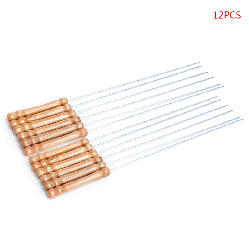 12 шт./компл. иглы для барбекю из нержавеющей стали|barbecue skewers|skewer grillstainless steel bbq |