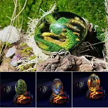 Jardim Lava Dragon Egg Ornaments Luminous Transparent Resin Dragon Egg Desktop Ornaments Exquisite Unique Gift For Christmas