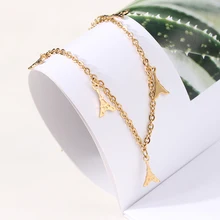 Нержавеющая сталь Золото Эйфелева башня лодыжки браслеты простая цепочка очаровательный ножной браслет Enkelbandje аксессуары Mujer дропшиппинг