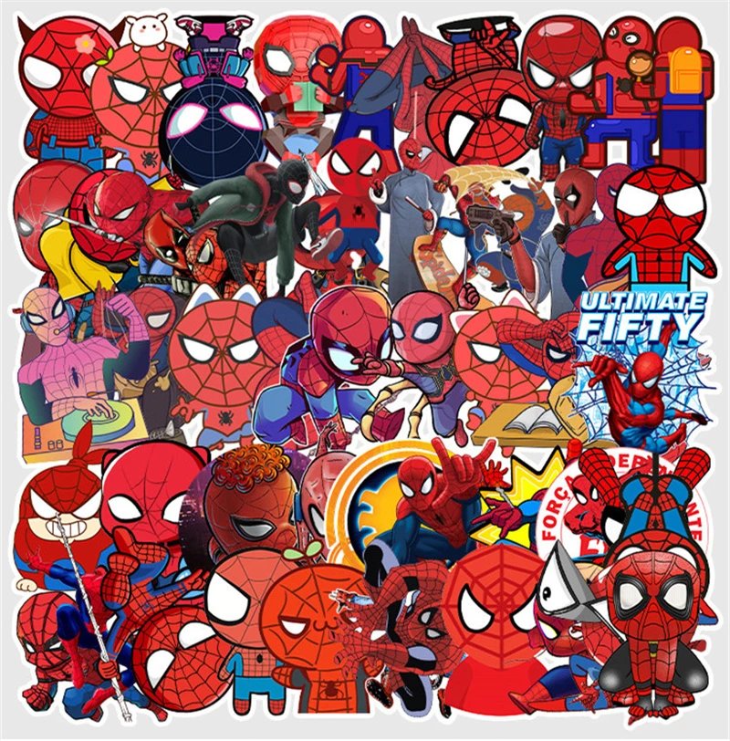 10/30/50pcs/pack Cartoon Marvel Spiderman Disney Funny Stikers Guitar  Luggage Skateboard Laptop Waterproof Sticker Kids Toys - Sticker -  AliExpress