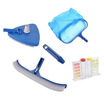 

5PCS Pool Cleaning Maintenance Tool Pool Leaves Rake Net Cleaning Head Water Tester Pool Cleaning Tool Filter Mesh