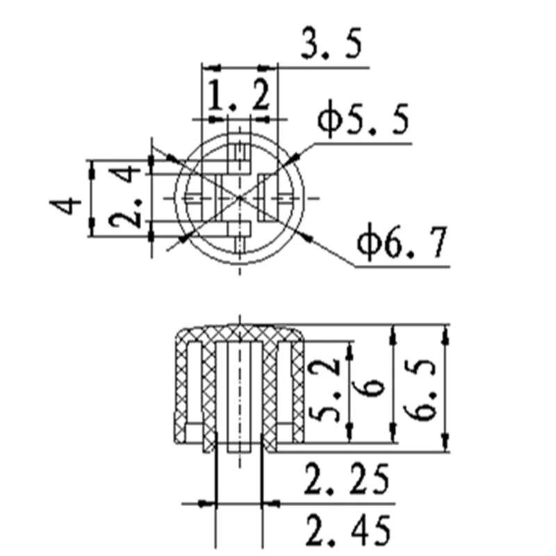 100 Pezzi Interruttori Tattili Momentanei - Micro Pulsante DIP 6x6x15 Mm, 12V 50mA