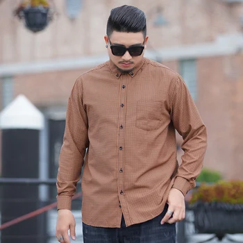 

Plus Size Cotton Plaid Casual Shirt Men Long Sleeved New Spring Business Big Large High Quality Fashion 5xl 6xl 7xl 8xl 9XL 10xl