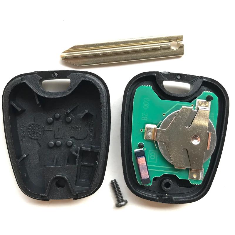 2 Boutons Télécommande Non Coupée Lame Vierge étui Porte