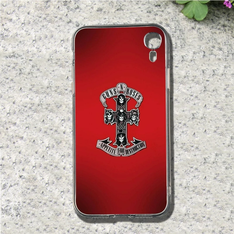 Guns n Roses мягкий чехол для мобильного телефона из ТПУ чехол для Iphone 4, 4S 5 5S SE 5C 6 6S 7 8 Plus X XS XR максимальный чехол - Цвет: NO.6