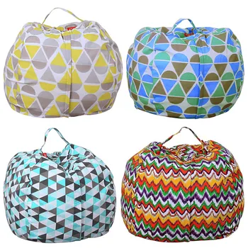 

Stuffed Animal Plush Toy Storage Bag Large-capacity Clothes Quilt Soft Pouch Stripe Fabric Organizer Bag bolsa almacenamiento
