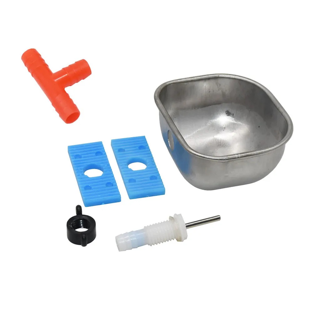 Stainless Steel Rabbit Water Bowl Farm Rabbit Automatic Drinker cage fix cup Raising Fox Mink Drinking Bowl 1 Pcs animal drinking bowl