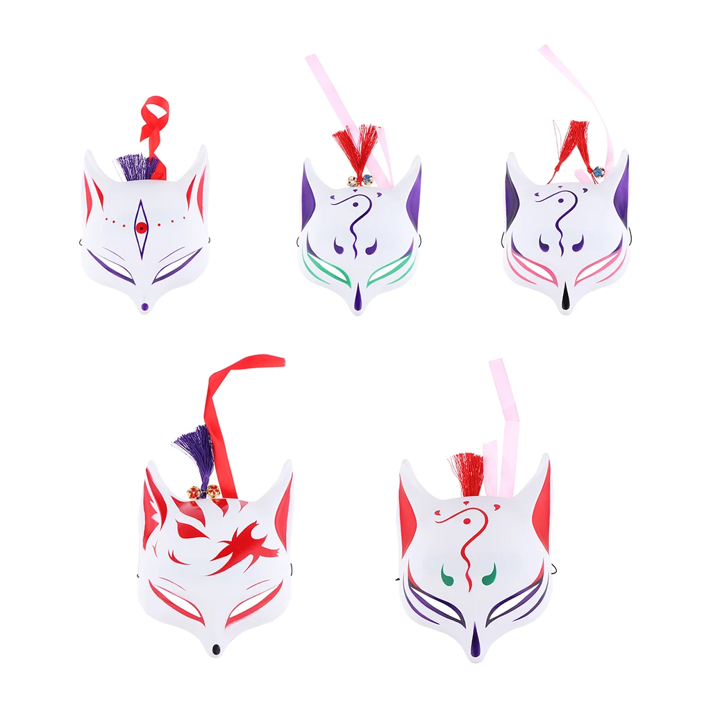 Japanese Style Lowrie Cosplay Mask for Masquerades Festival Costume Party Show Half Face Mask Kitsune Mask