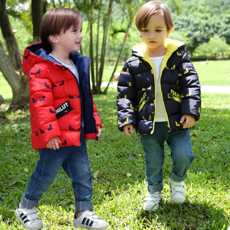 Winter Jacket for Boys Baby Girl Cartoon Hooded Down Cotton Coat Kids Warm Outerwear Children Clothes Toddler Fashion Parka