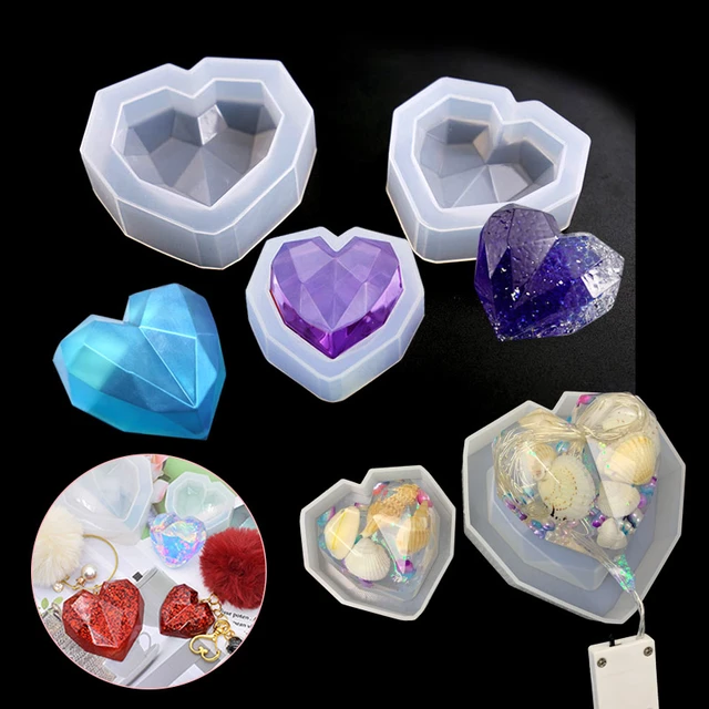 3D heart-shaped Silicone Mold DIY Fondant Chocolate Dry Pez Mold High  Mirror Resin Jewelry Mold