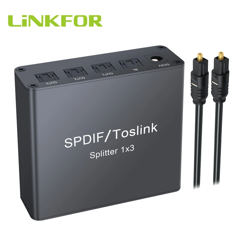 LiNKFOR 3 портовый SPDIF Toslink оптический цифровой аудио сплиттер 1x3 материал из