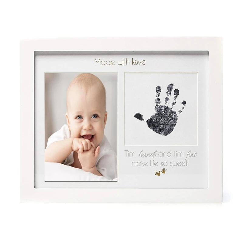 2021 New Newborn Handprint Footprint Picture Frame Baby Birthday Keepsake Photo Ornaments