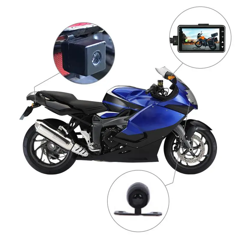 KY-MT18 мотоциклетная камера DVR мотор видеорегистратор со специальным двухтрековым фронтальным видеорегистратор с камерой на задней панели мотоцикл Электроника