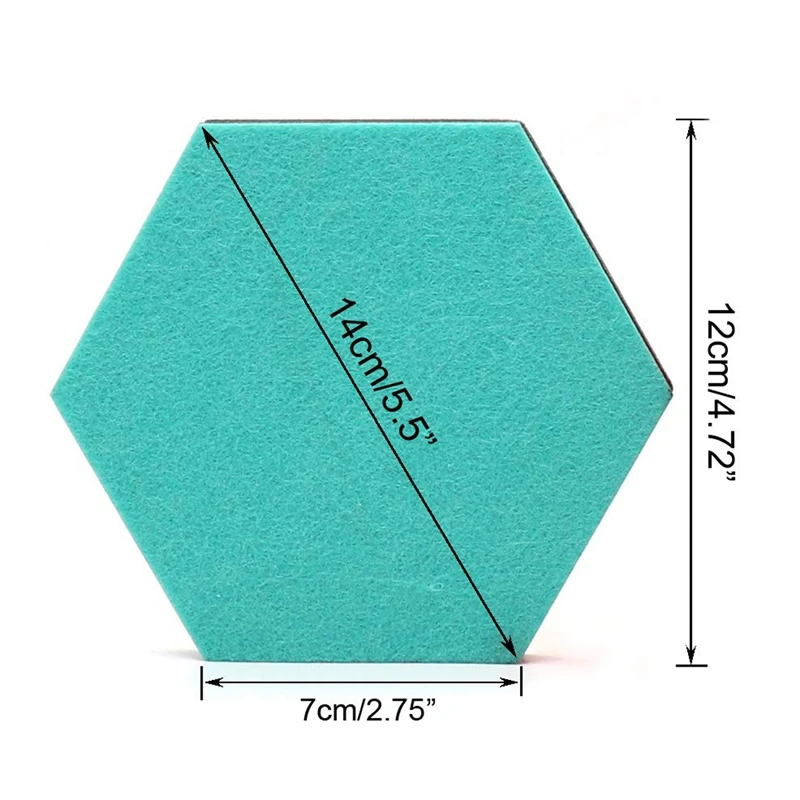 

Set Of 6 Hexagon Felt Pin Board Self Adhesive Bulletin Memo Photo Cork Boards Colorful Foam Wall Decorative Tiles With 6 Pushp