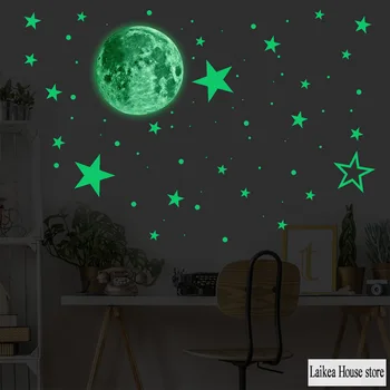 

Star Luminous Moon 3D Wall Sticker For Kids Room Living Room Bedroom Decoration Home Decal Glow In The Dark Wall Stickers