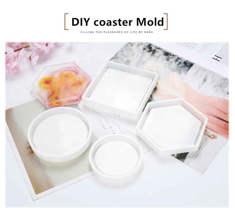 DIY подставка для кружки силиконовая форма бетонный лоток форма круглой квадратной формы глина цемент банка для основы гипсовые ремесла подставки подсвечник форма