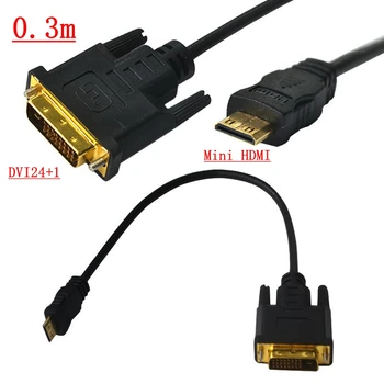

Mini HDMI Male to DVI 24+1 male adapter cable for LCD DVD HDTV XBOX PS3 short cable 0.3m