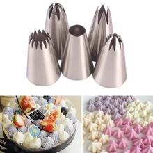 5 Pcs Große Silikon Zuckerglasur-friedliche Düse Russische Gebäck Tipps Backen Werkzeuge Kuchen Dekoration Set Edelstahl Düsen Cupcake