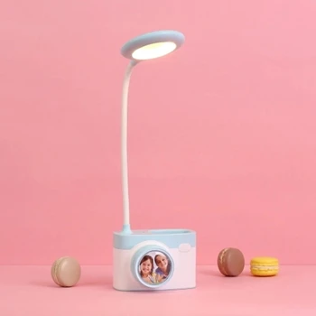 

Camera Table Lamp LEDs Night Light Study Book Light with Pen Holder Built-In 1200MAh Rechargeable Batterys for Kids Children Stu
