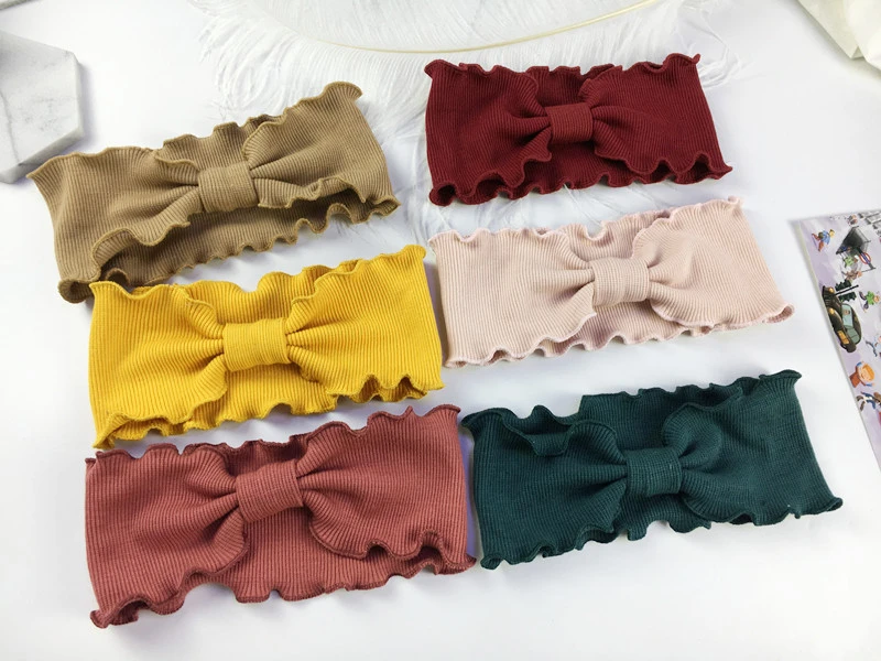 

2019 Girl Bowknot Headband Twist Hairband Bow Knot Cross Tie Solid Headwear Lovely Babies Kids Girls Bow Tie Headwear