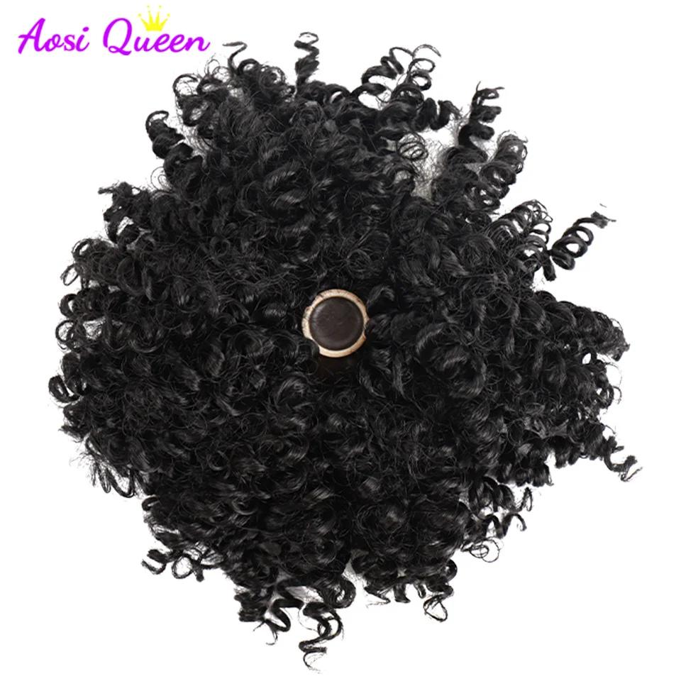 AS Curly Fluffy Chignon Hairpiece Synthetic Tousled Messy Bun Hair Elastic Band Updo Chignon Hair Hairpiece For Women