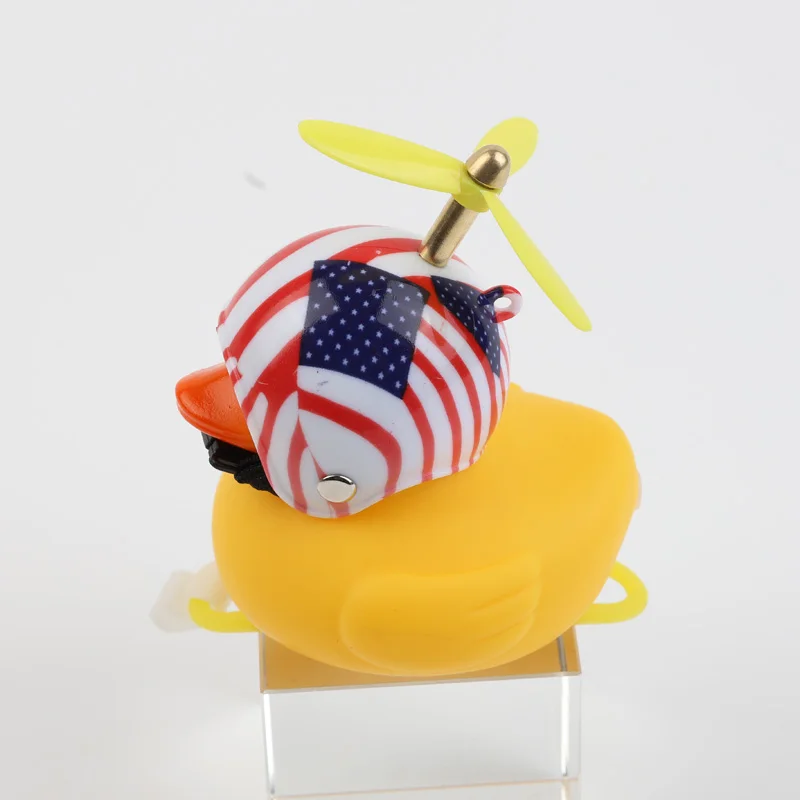 E2 yellow propeller Велосипедный колокольчик утка головной свет с вибрацией и подсветкой желтый пропеллер маленькая Желтая утка шлем бамбук Утка Форма Детские игрушки - Цвет: E2 yellow propeller