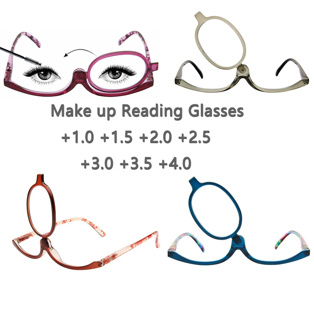 

Make up Reading Gasses Magnifying Glasses Folding Eyeglasses Useful for Women Madam Eyewear Diopter +1.0 1.5 2.0 2.5 3.0 3.5 4.0
