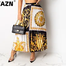VAZN Новая мода распродажа юные плиссированные юбки с принтом и эластичным поясом винтажные юбки средней длины для ночного клуба Офисная Женская юбка