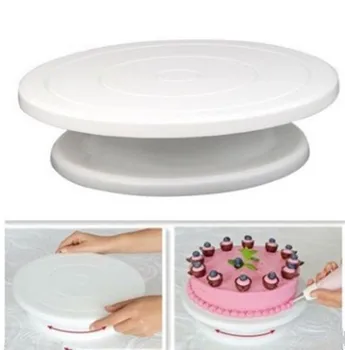 

Plastic Cake Plate Turntable Rotating Anti-skid Round Cake Stand Cake Decorating Rotary Table Kitchen DIY Pan Baking Tool
