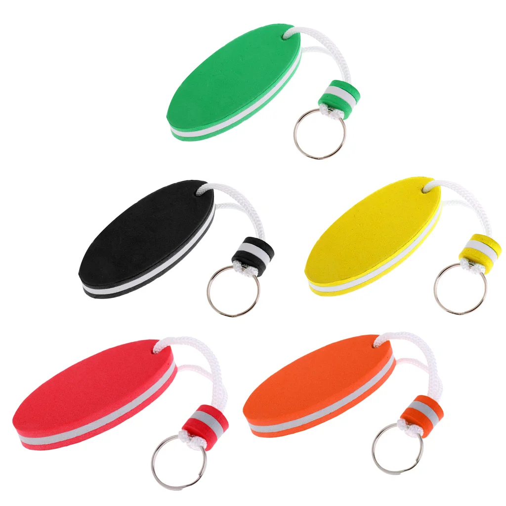 5pcs Durable Oval EVA Foam Floating Yacht Boat Canoe Key Chain Ring