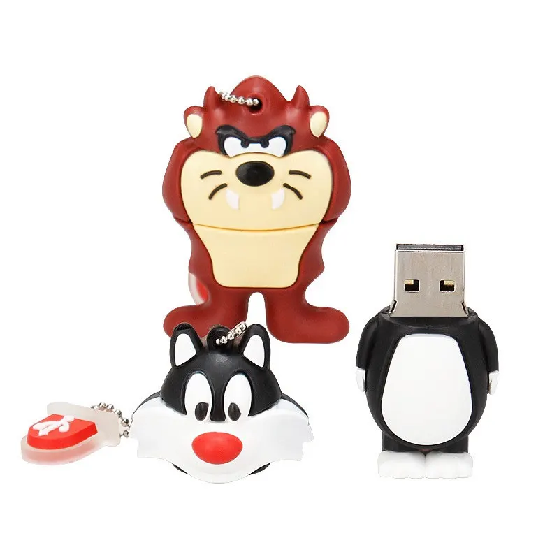 Серия с персонажами из мультфильмов о животных Кот Лев Кролик usb 2,0 usb флэш-накопитель 128 ГБ Флешка 4 ГБ 8 ГБ 16 ГБ 32 ГБ 64 ГБ флэш-накопитель подарок