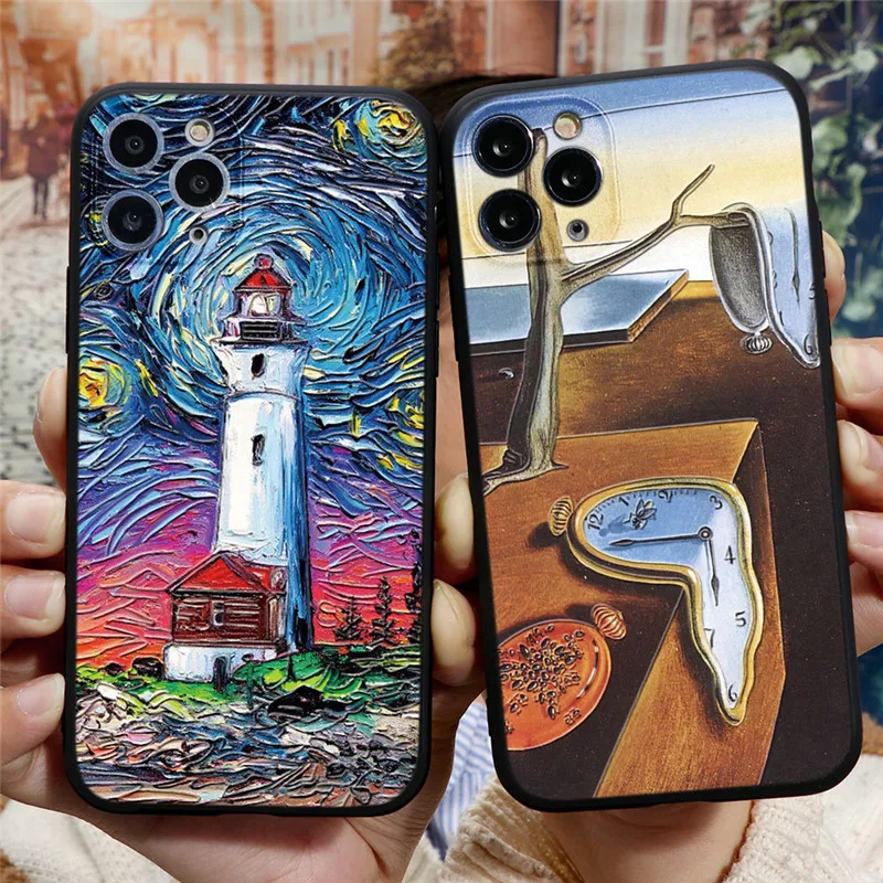 3D Emboss Case For iPhone SE 2020 XR X 7 8 6 Plus 6s Soft Silicon Oil Painting Cover For iPhone 13 11 12 14 Pro XS Max TPU Capa apple iphone 13 pro max case