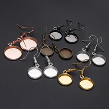 

Earring Hooks & Cabochons Setting Base Gold Silver Color Metal Clasps for DIY Earring Jewelry Making Findings Supplies
