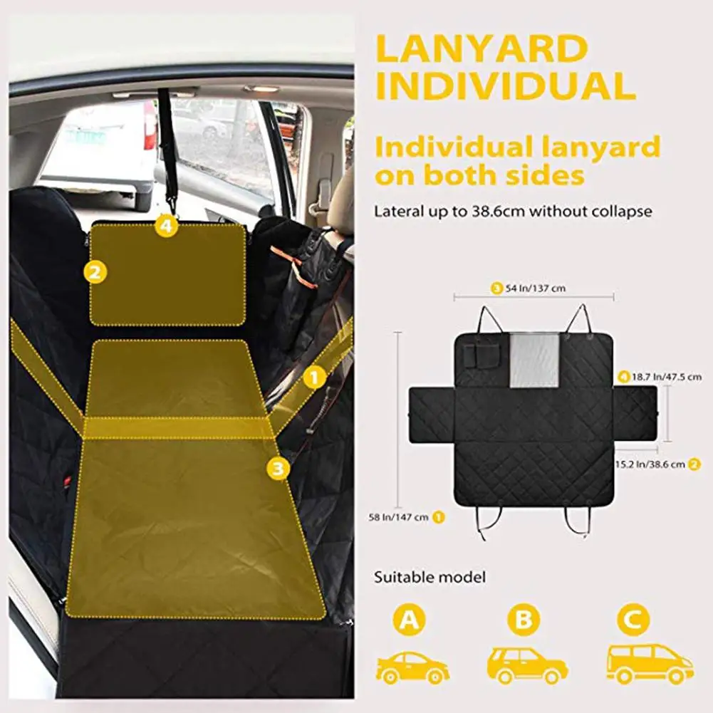 TPFOCUS Mat Waterproof Oxford Cloth Car Back Seat Cover Protector Pet Dog Outdoor Use PP cotton anti-skid mesh