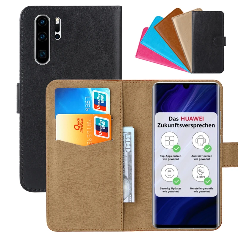 Custodia A Portafoglio Di Lusso Per Huawei P30 Pro New Edition Pu Leather Retro Flip Cover Magnetic Fashion Case Strap