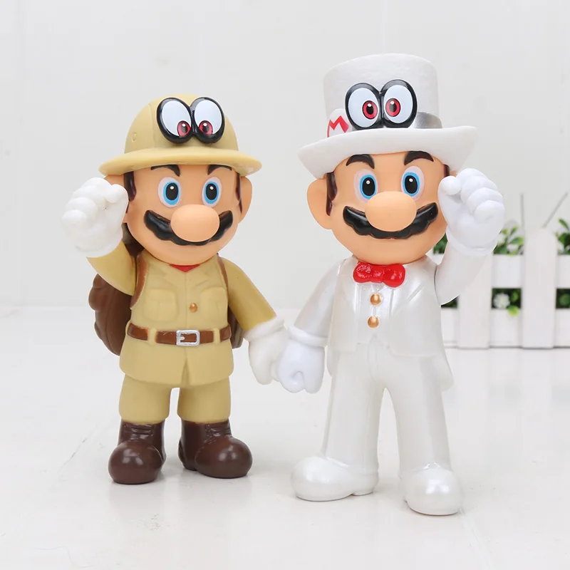 12 см аниме Super Mario Bros фигурки Одиссея Марио Йоши автомобиль торт украшения ПВХ Фигурки экшн-модель игрушки для детей Подарки