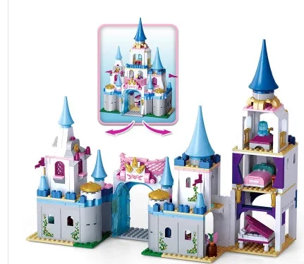 

SLUBAN M38-b0610 New Pink Dream Sapphire Castle Children'S Educational Assembled Toys Building Blocks