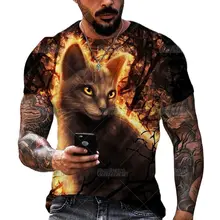 

New 3d Animal Cat Men's Women's Print Shirt Summer Tops Oversized T Shirt O Neck Short Sleeve Casual Summer Men's Clothing 6xl