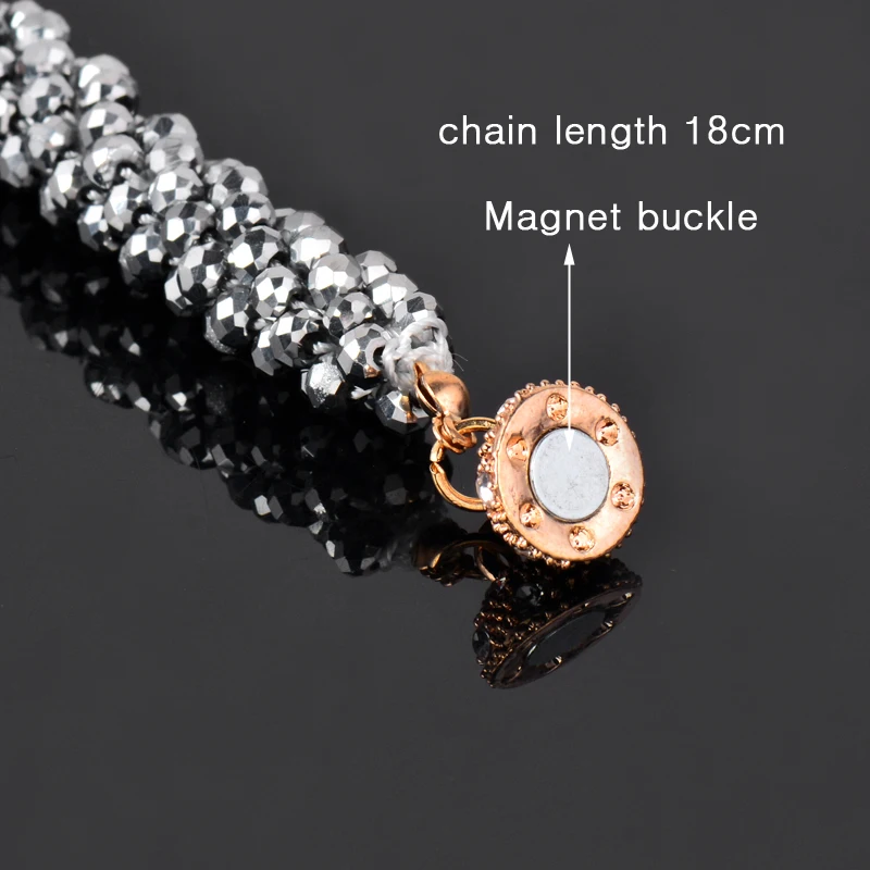 SINLEERY Fashion Crystal Beads Chunky Bracelet Bangle For Women Accessories Jewelry SL456 SSK - Image 4