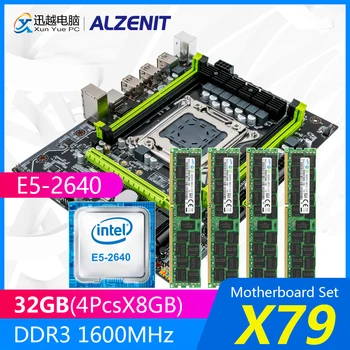 

ALZENIT X79 Motherboard Set X79M-CE5 M.2 MATX With Intel Xeon E5-2640 2.5GHz CPU 4*8GB (32GB) DDR3 1600MHz ECC/REG RAM