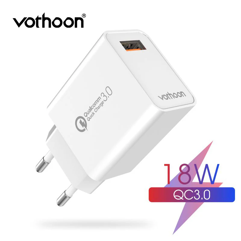 Быстрое зарядное устройство Vothoon 3 0 QC 18 Вт USB для Samsung S10 Xiaomi Redmi Note 8 Pro QC3.0 настенное