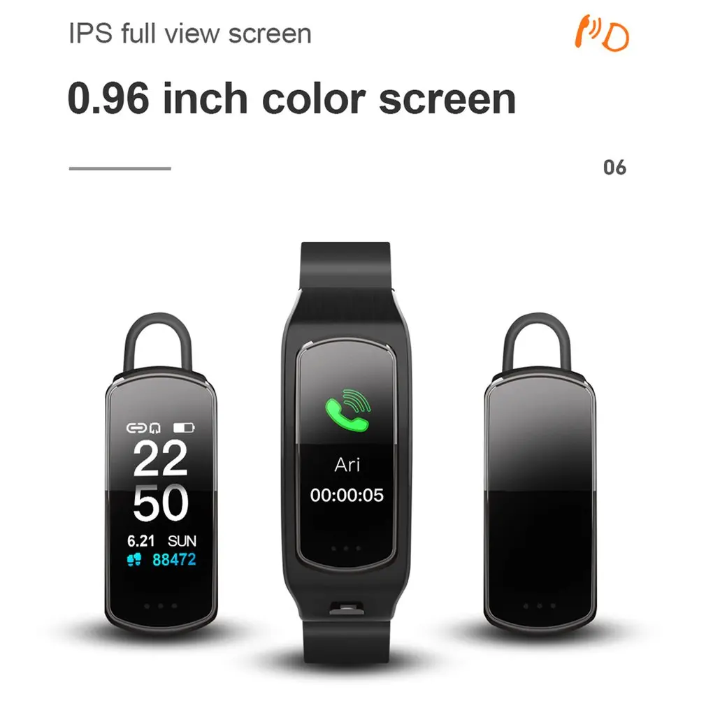 M5 Bluetooth Earphone Smart Wristband Bracelet wireless Headset Heart Rate Monitor Blood Pressure Fitness Tracker Smartwatch