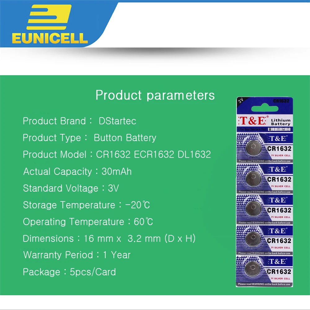 5 шт. литиевая батарея для монет 3 в CR1632 CR 1632 кнопочные батареи EE6224 ECR1632 DL1632 KCR1632 LM1632 для часов игрушка пульт дистанционного управления