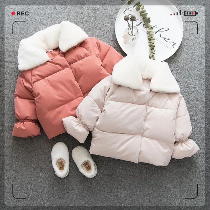 Красивый пуховик для маленьких девочек модное зимнее пальто детская теплая Повседневная Верхняя одежда Детская одежда для малышей на Рождество