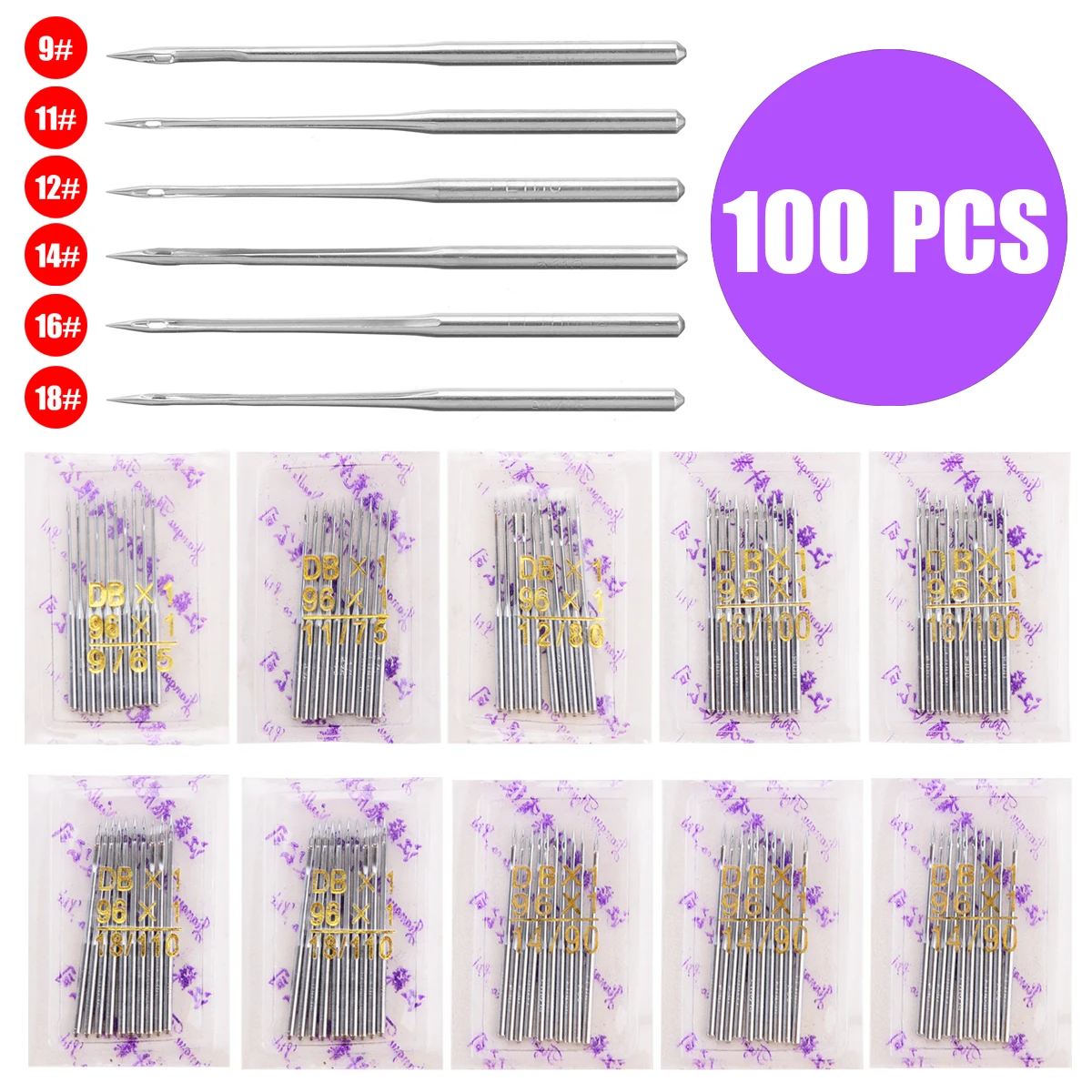 90//14 130//21 10 x 130//21 10pcs Assorted Home Sewing Machine Needles 75//11 100//16 110//18