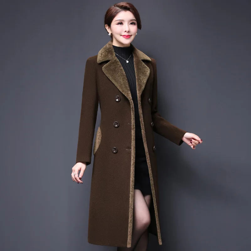 

Woolen Jacket Women's Korean-style 2019 Autumn And Winter New Style Chenille Coat Elegant Debutante Nobility Doubled Fur Collar