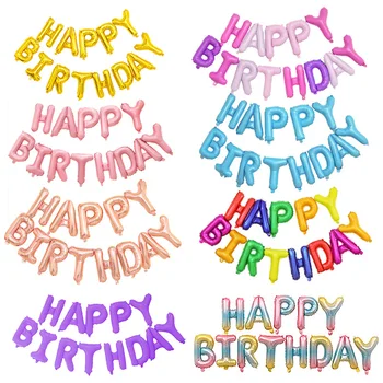

16 inch Happy Birthday Balloons Rose Gold Letters Foil Balloons Happy Birthday Decoration Baby Shower Supplies