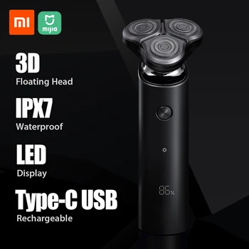 

Mijia Electric Shaver Waterproof Men Razor Beard Trimmer 3 Heads Washable Main-Sub Dual Blade Comfy Clean With LED Display
