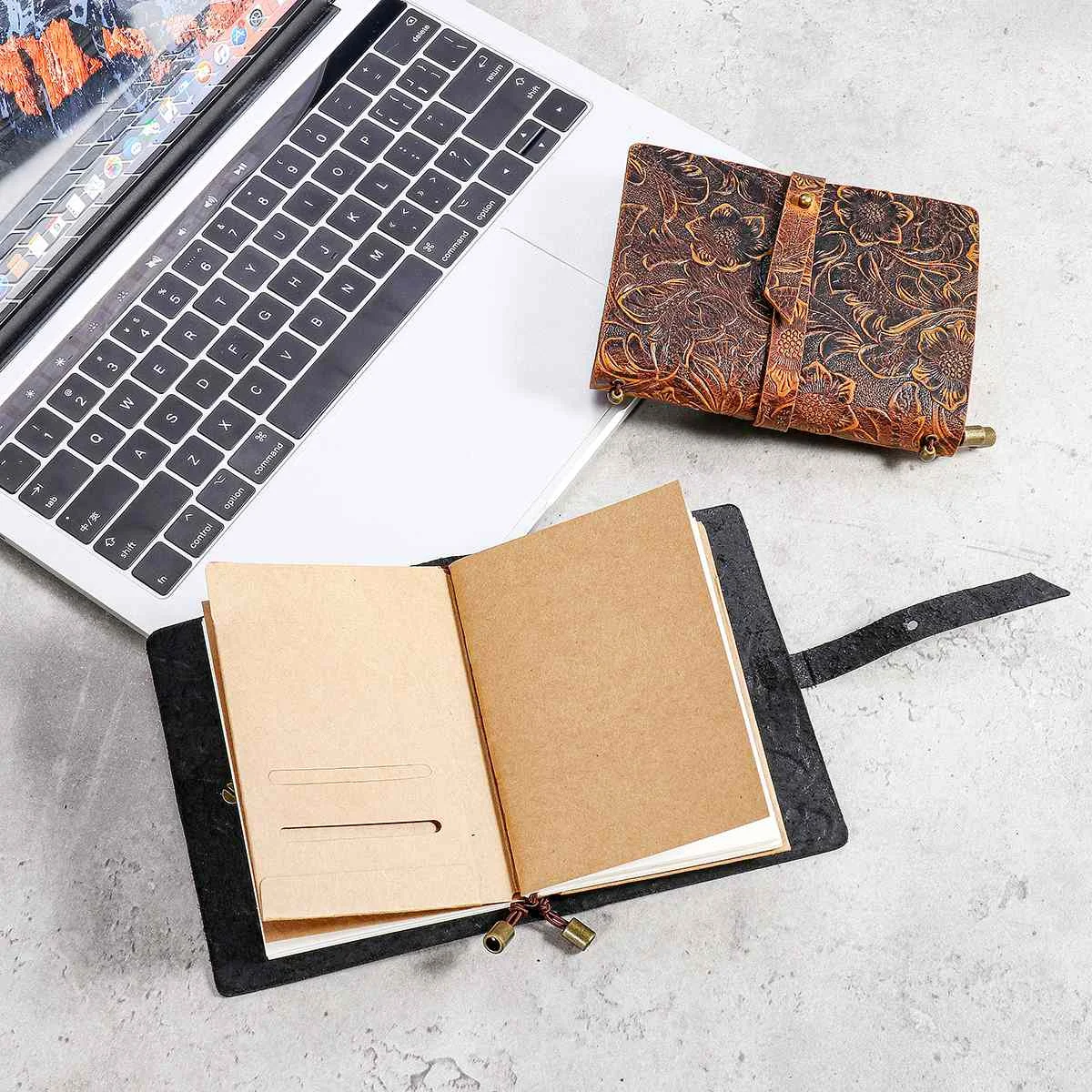 

Notebook Notepad Vintage Pirate Anchors PU Leather Note Book Traveler Journal Diary Handmade Embossed Stitched Notebook